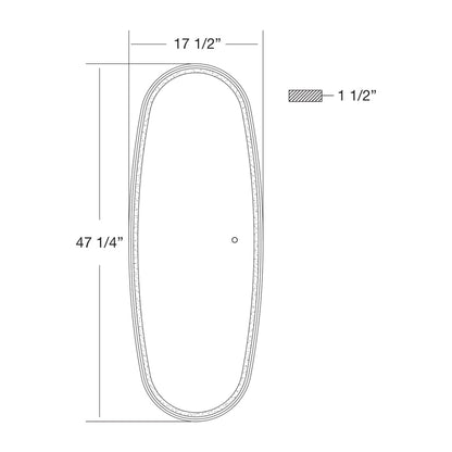 Eurofase Lighting Obon 18" x 47" Edge-Lit Integrated LED Oval Mirror With Aluminum Frame