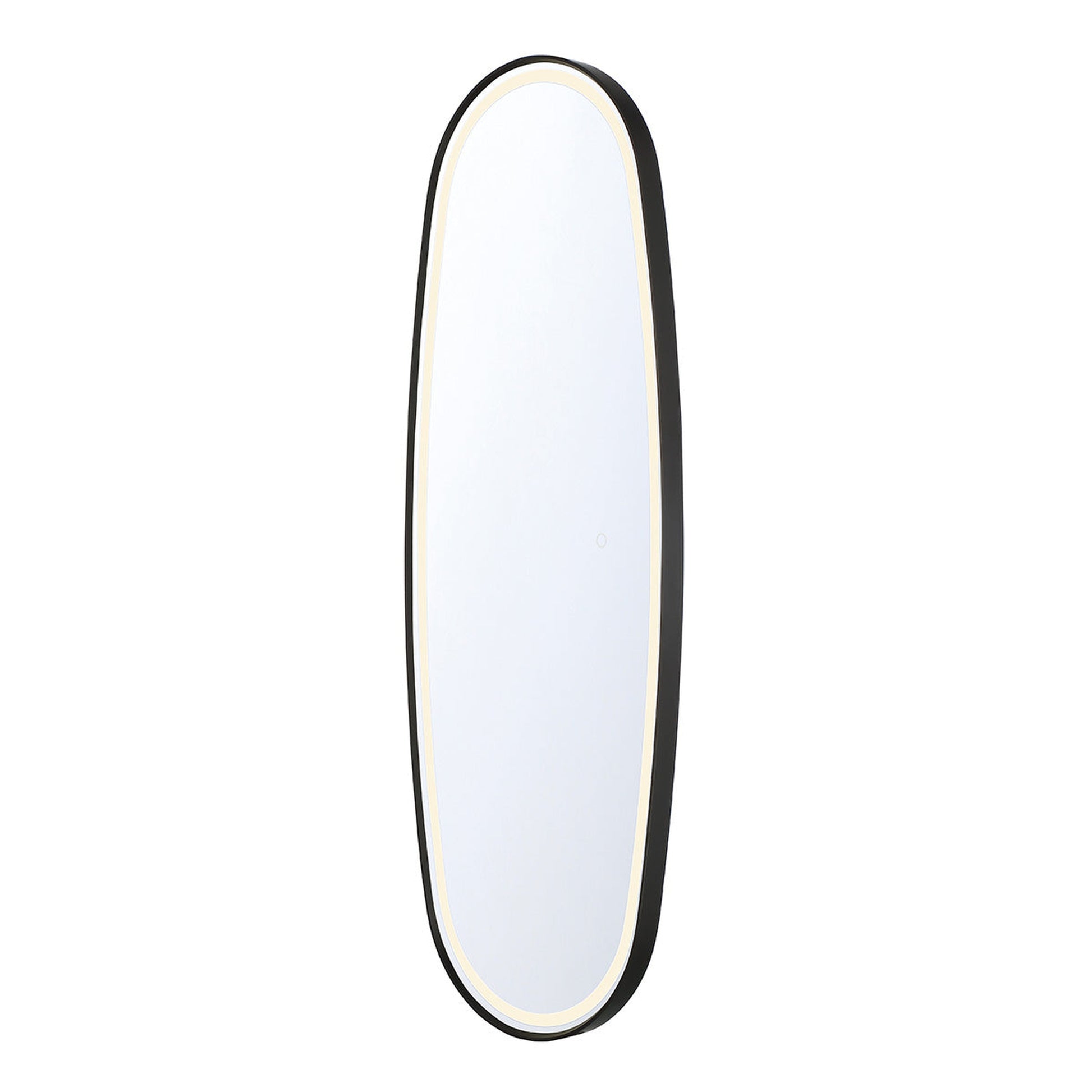 Eurofase Lighting Obon 18" x 47" Edge-Lit Integrated LED Oval Mirror With Black Aluminum Frame