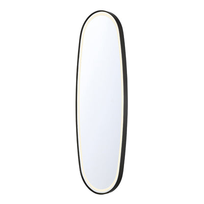 Eurofase Lighting Obon 18" x 47" Edge-Lit Integrated LED Oval Mirror With Black Aluminum Frame