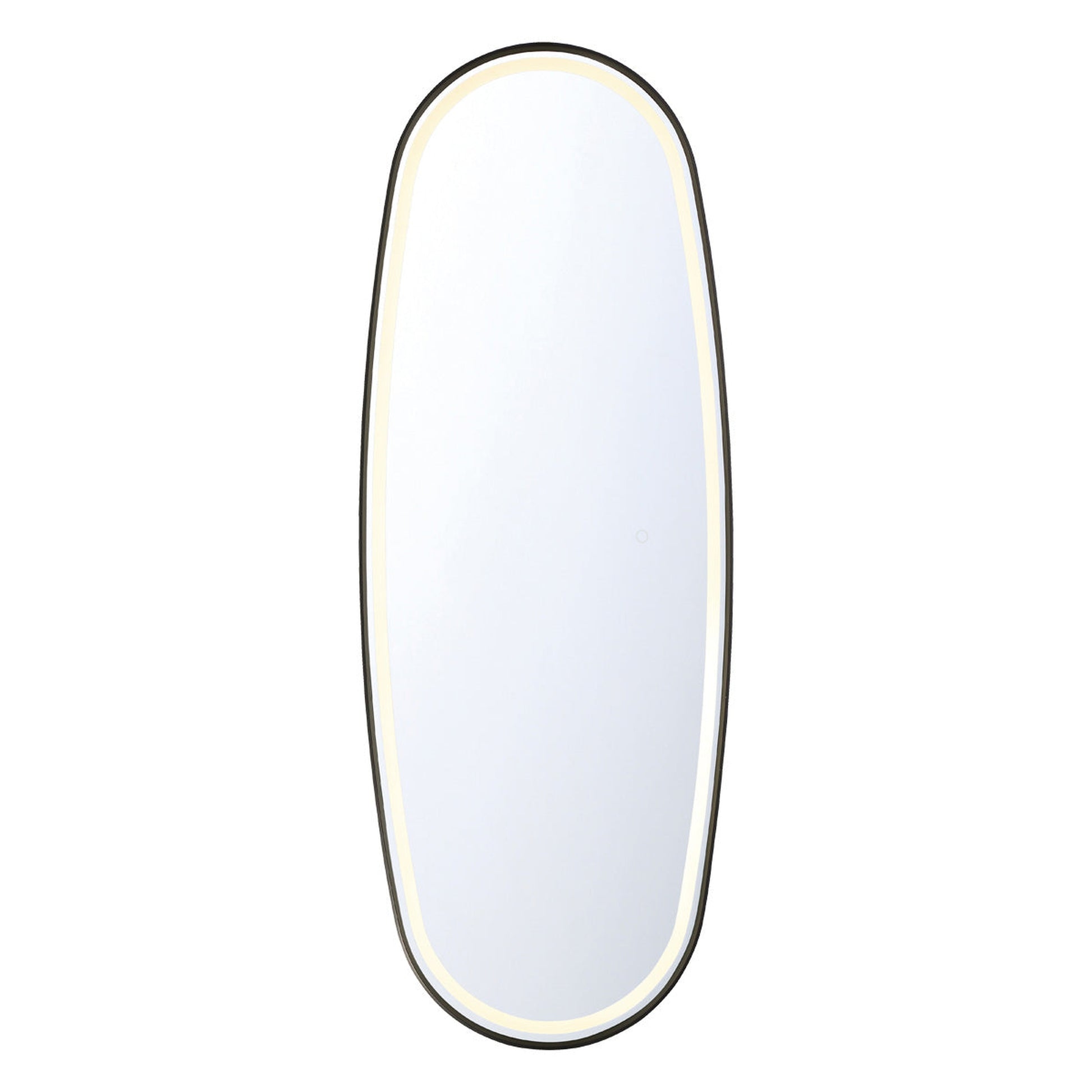 Eurofase Lighting Obon 18" x 47" Edge-Lit Integrated LED Oval Mirror With Black Aluminum Frame