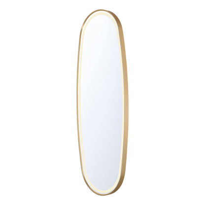Eurofase Lighting Obon 18" x 47" Edge-Lit Integrated LED Oval Mirror With Gold Aluminum Frame