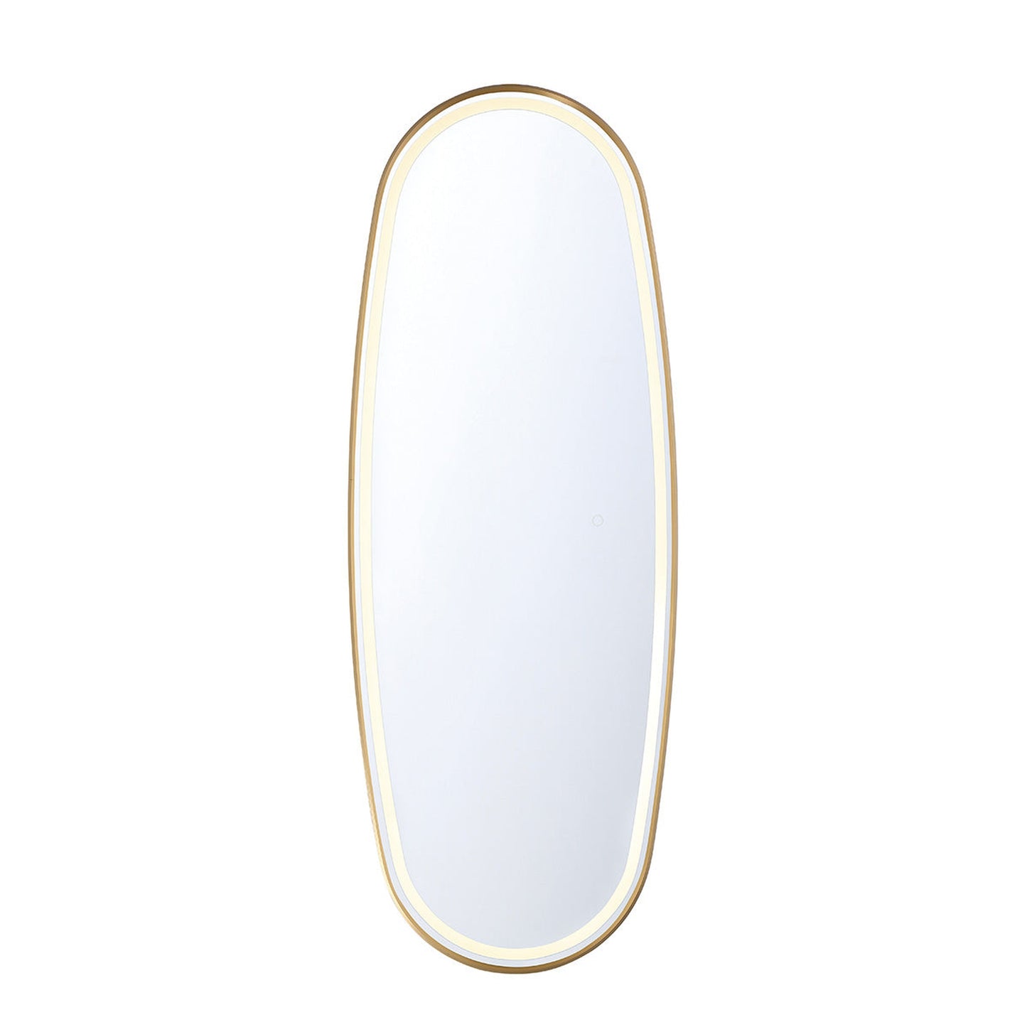Eurofase Lighting Obon 18" x 47" Edge-Lit Integrated LED Oval Mirror With Gold Aluminum Frame