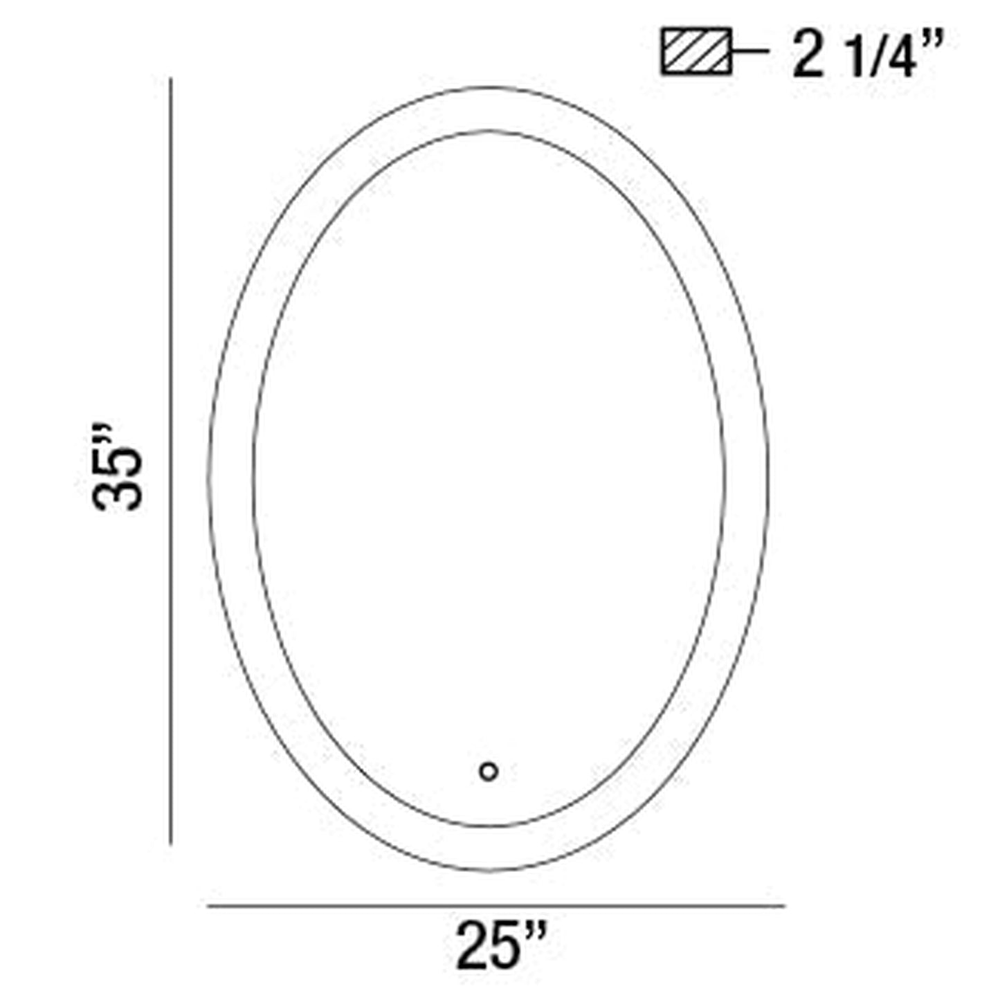 Eurofase Lighting Odessa 25" x 35" Oval Mirror With Edge-Lit Integrated LED