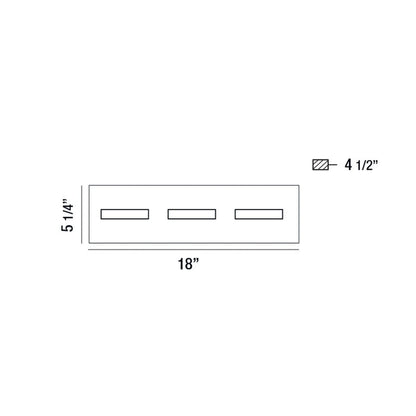 Eurofase Lighting Olson 18" 3-Light Dimmable Integrated LED Black Metal Bath Bar With Frosted Acrylic Shades