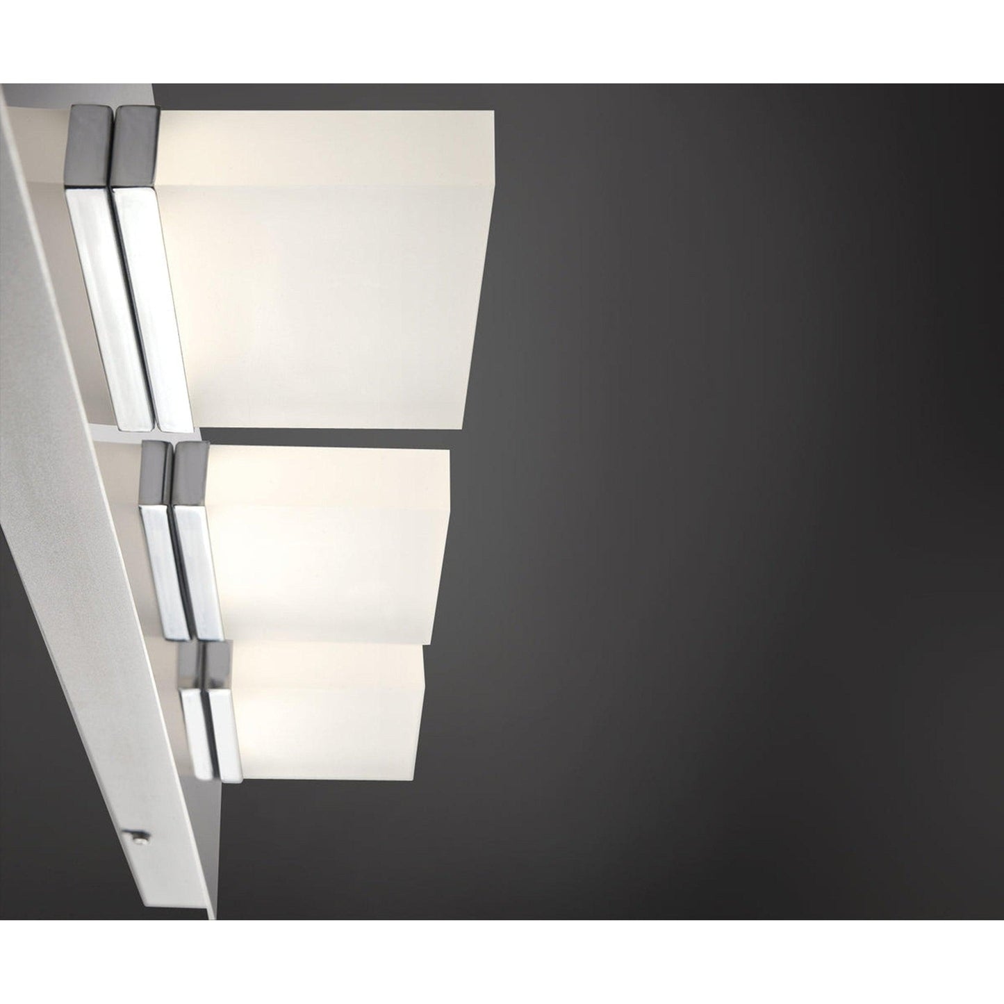 Eurofase Lighting Olson 18" 3-Light Dimmable Integrated LED Chrome Metal Bath Bar With Frosted Acrylic Shades