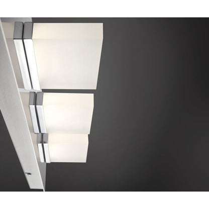 Eurofase Lighting Olson 18" 3-Light Dimmable Integrated LED Chrome Metal Bath Bar With Frosted Acrylic Shades