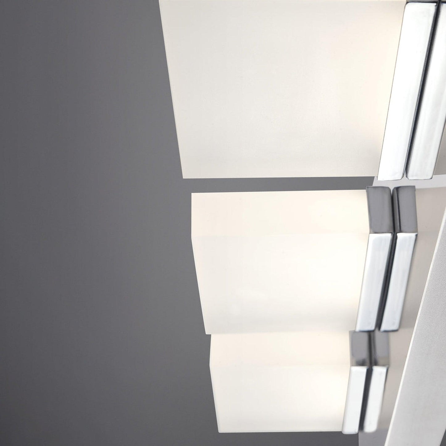 Eurofase Lighting Olson 30" 5-Light Dimmable Integrated LED Chrome Metal Bath Bar With Frosted Acrylic Shades