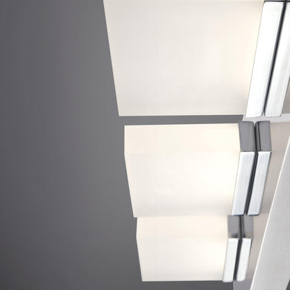 Eurofase Lighting Olson 30" 5-Light Dimmable Integrated LED Chrome Metal Bath Bar With Frosted Acrylic Shades