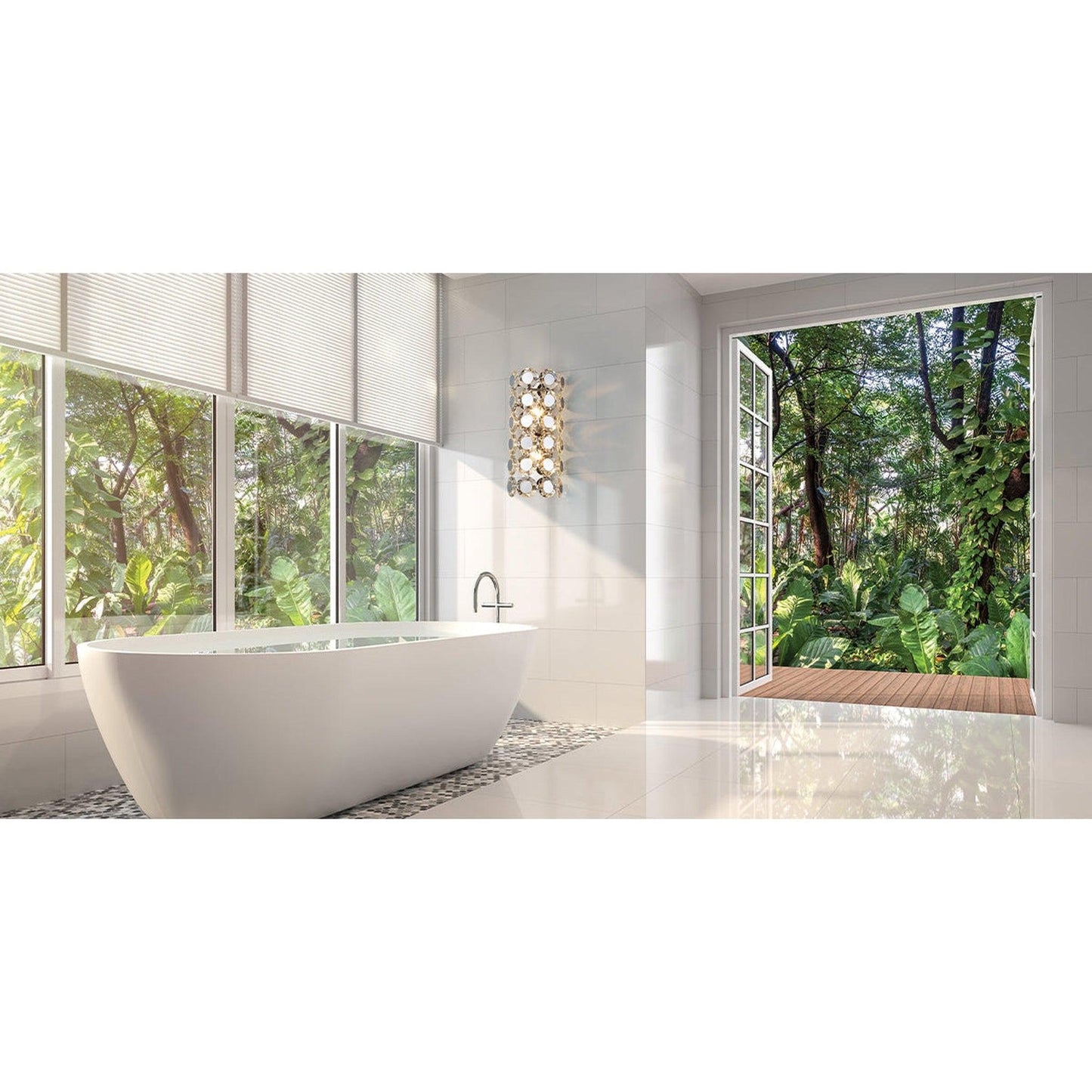Eurofase Lighting Perrene 9" 2-Light Chrome Incandescent Wall Sconce With Clear Glass Shade