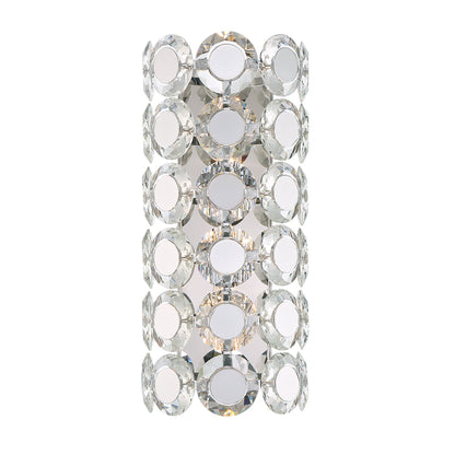 Eurofase Lighting Perrene 9" 2-Light Chrome Incandescent Wall Sconce With Clear Glass Shade
