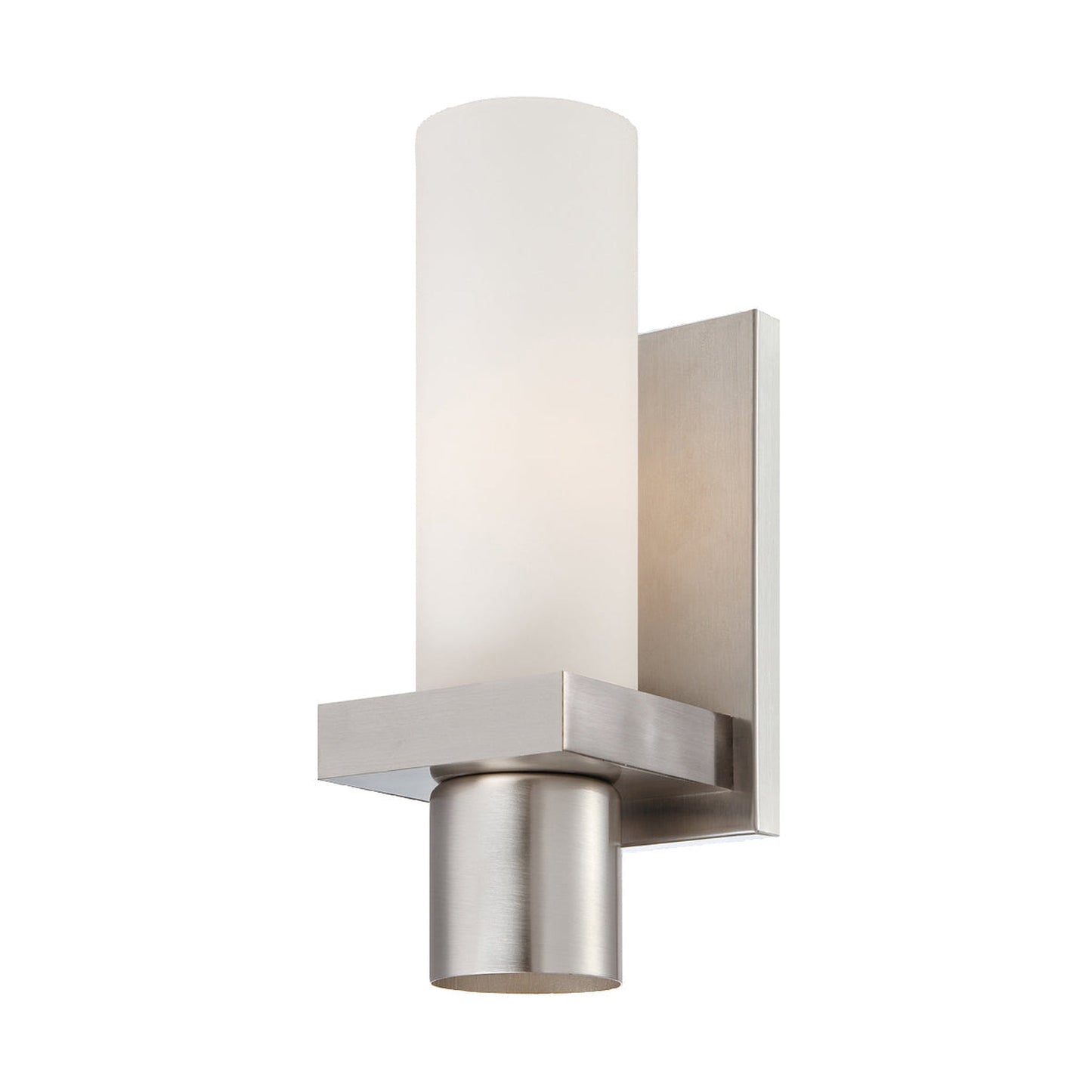 Eurofase Lighting Pillar 5" Dimmable Incandescent Brushed Nickel Wall Sconce With Opal White Glass Shade