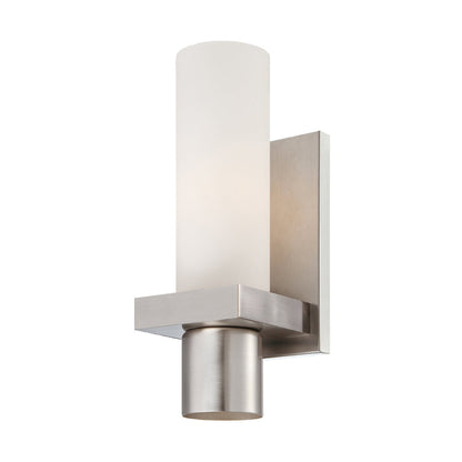 Eurofase Lighting Pillar 5" Dimmable Incandescent Brushed Nickel Wall Sconce With Opal White Glass Shade