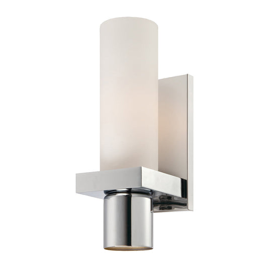 Eurofase Lighting Pillar 5" Dimmable Incandescent Chrome Wall Sconce With Opal White Glass Shade