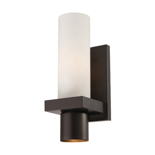 Eurofase Lighting Pillar 5" Dimmable Incandescent Oil Rubbed Bronze Wall Sconce With Opal White Glass Shade