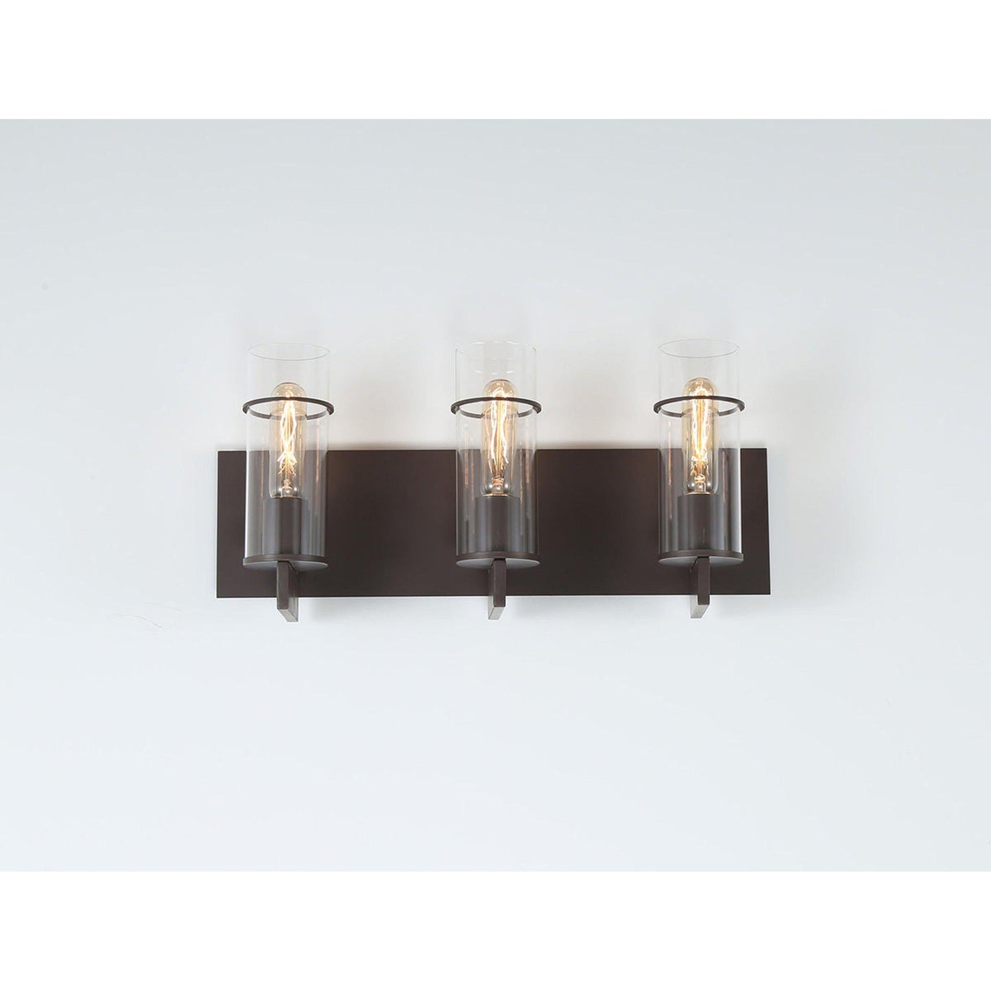 Eurofase Lighting Pista 19" 3-Light Dimmable Incandescent Bronze Bath Bar With Clear Glass Shades