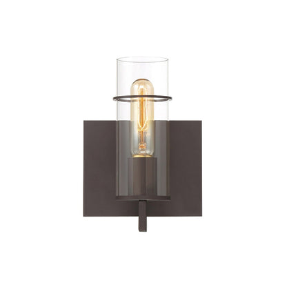 Eurofase Lighting Pista 6" Dimmable Incandescent Bronze Wall Sconce With Clear Glass Shade