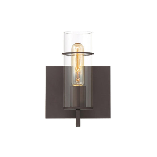 Eurofase Lighting Pista 6" Dimmable Incandescent Bronze Wall Sconce With Clear Glass Shade