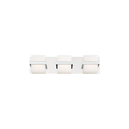 Eurofase Lighting Raylan 21" 3-Light Dimmable Chrome Integrated LED Bath Bar With Frosted Cube Shades