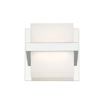 Eurofase Lighting Raylan 5" Dimmable Chrome Integrated LED Wall Sconce With Frosted Cube Shade