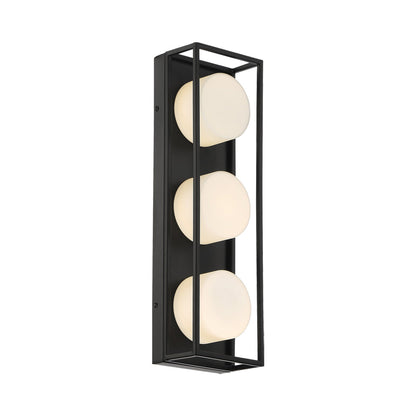 Eurofase Lighting Rover 18" 3-Light Dimmable Integrated LED Black Bath Bar With Opal Glass Shades