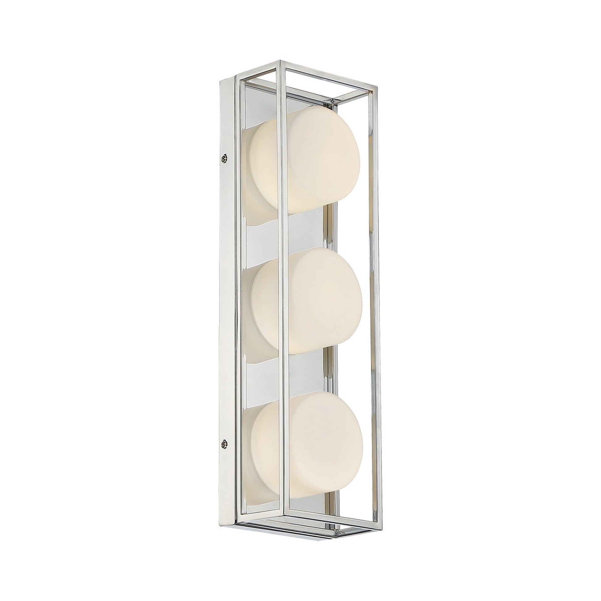 Eurofase Lighting Rover 18" 3-Light Dimmable Integrated LED Chrome Bath Bar With Opal Glass Shades
