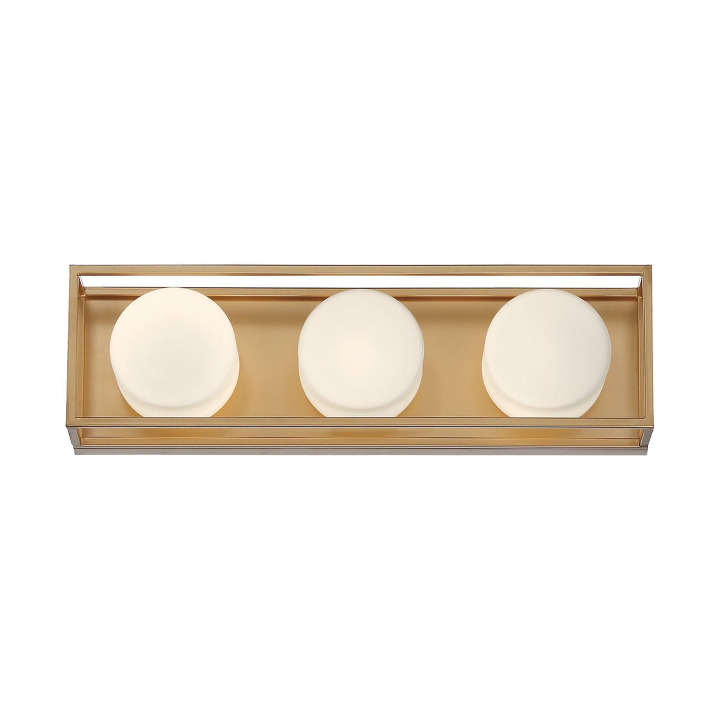 Eurofase Lighting Rover 18" 3-Light Dimmable Integrated LED Soft Gold Bath Bar With Opal Glass Shades