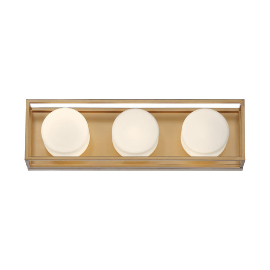 Eurofase Lighting Rover 18" 3-Light Dimmable Integrated LED Soft Gold Bath Bar With Opal Glass Shades