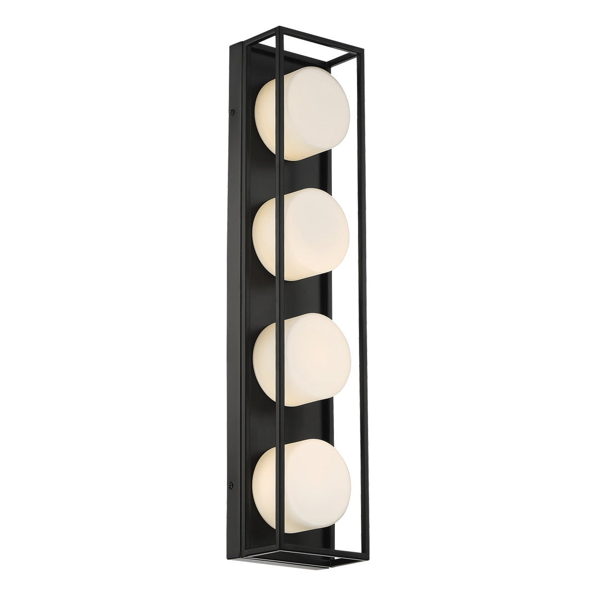 Eurofase Lighting Rover 24" 4-Light Dimmable Integrated LED Black Bath Bar With Opal Glass Shades