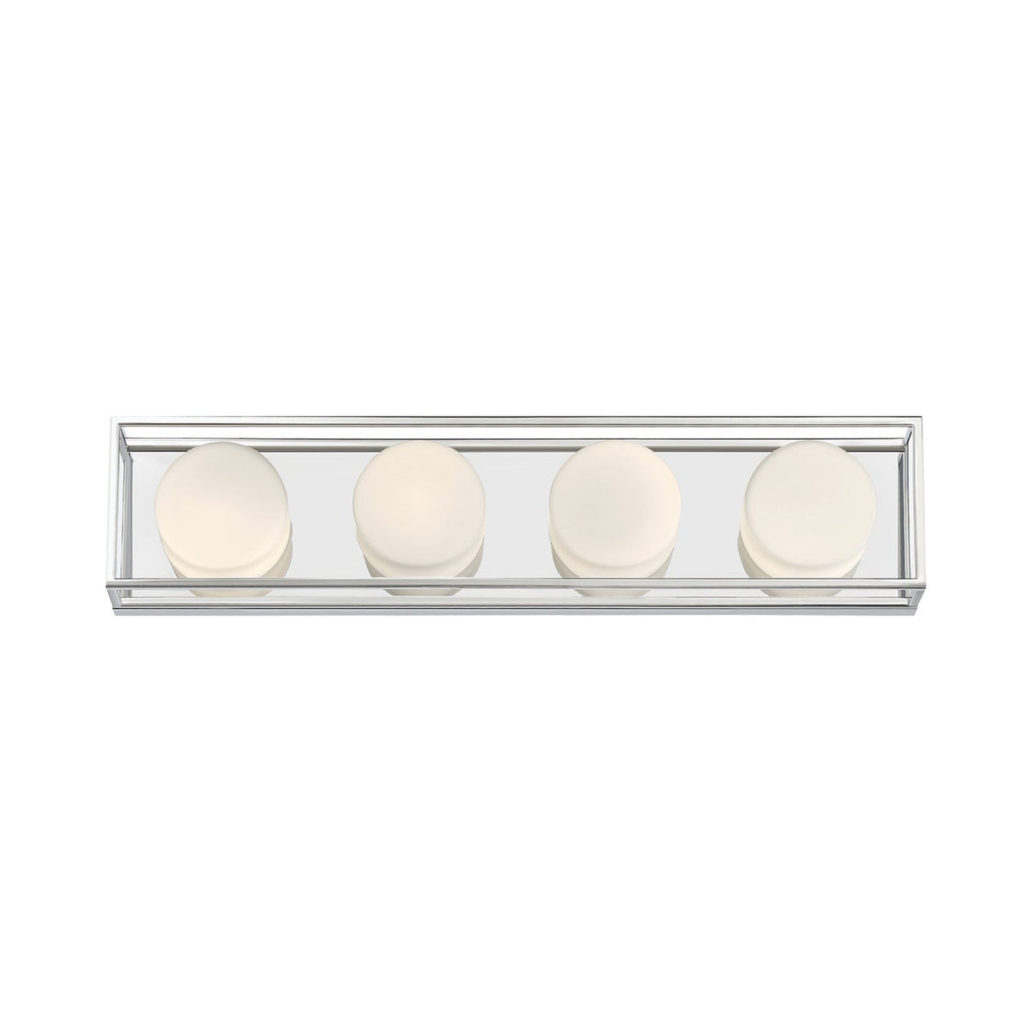 Eurofase Lighting Rover 24" 4-Light Dimmable Integrated LED Chrome Bath Bar With Opal Glass Shades