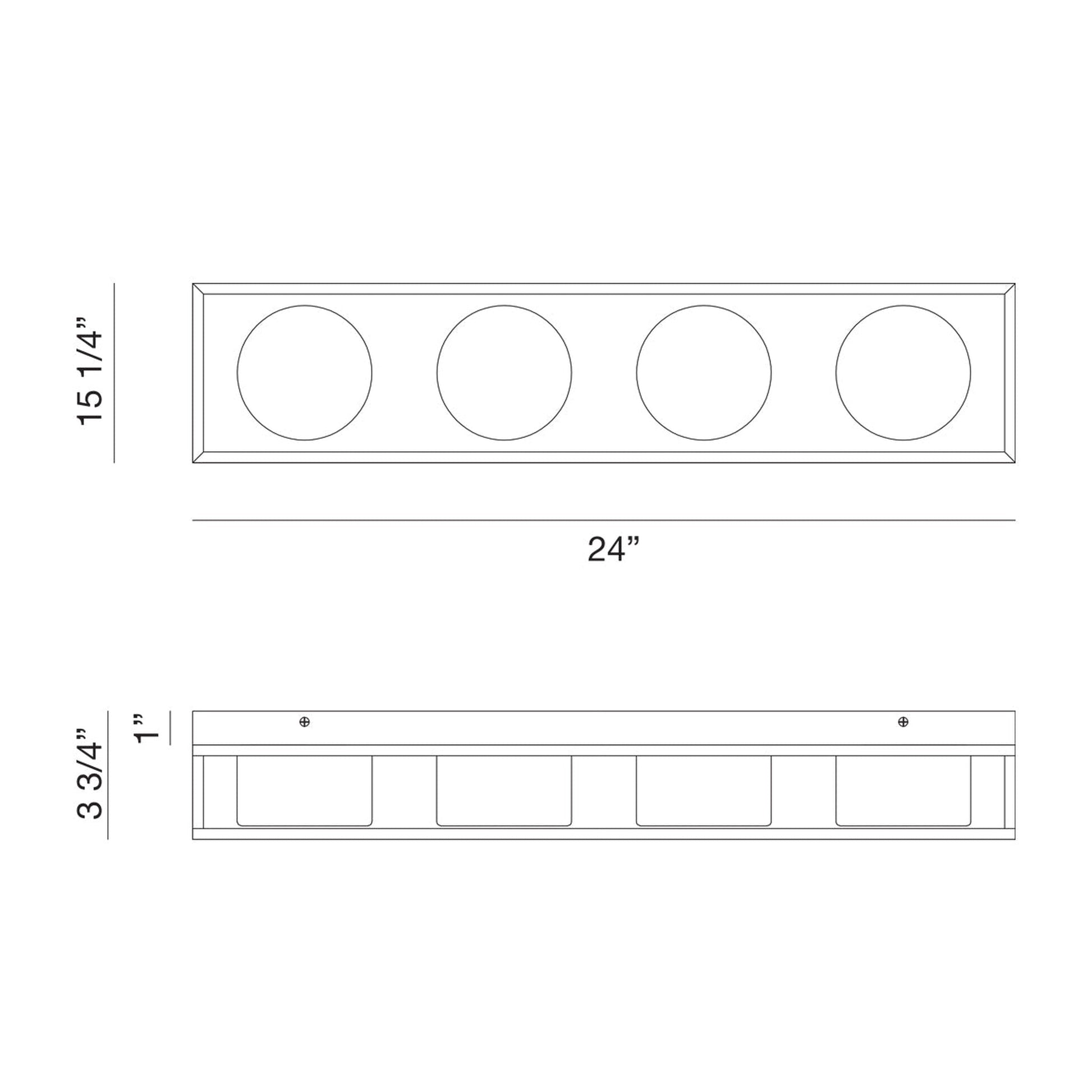 Eurofase Lighting Rover 24" 4-Light Dimmable Integrated LED Soft Gold Bath Bar With Opal Glass Shades