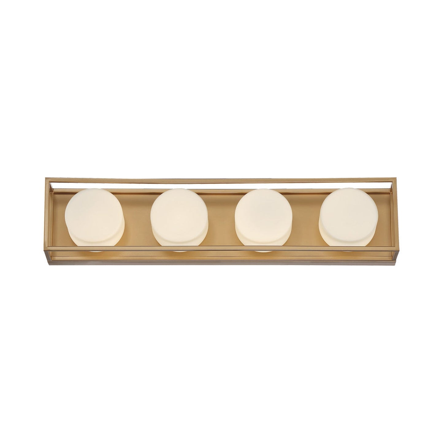 Eurofase Lighting Rover 24" 4-Light Dimmable Integrated LED Soft Gold Bath Bar With Opal Glass Shades