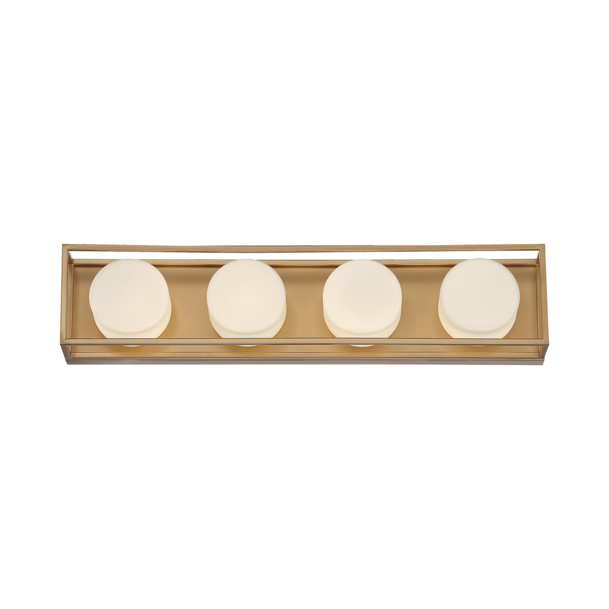 Eurofase Lighting Rover 24" 4-Light Dimmable Integrated LED Soft Gold Bath Bar With Opal Glass Shades