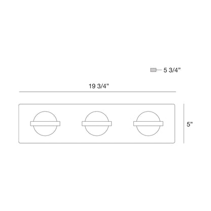 Eurofase Lighting Ryder 20" 3-Light Dimmable Integrated LED Chrome Bath Bar With Clear Glass Orb Shades