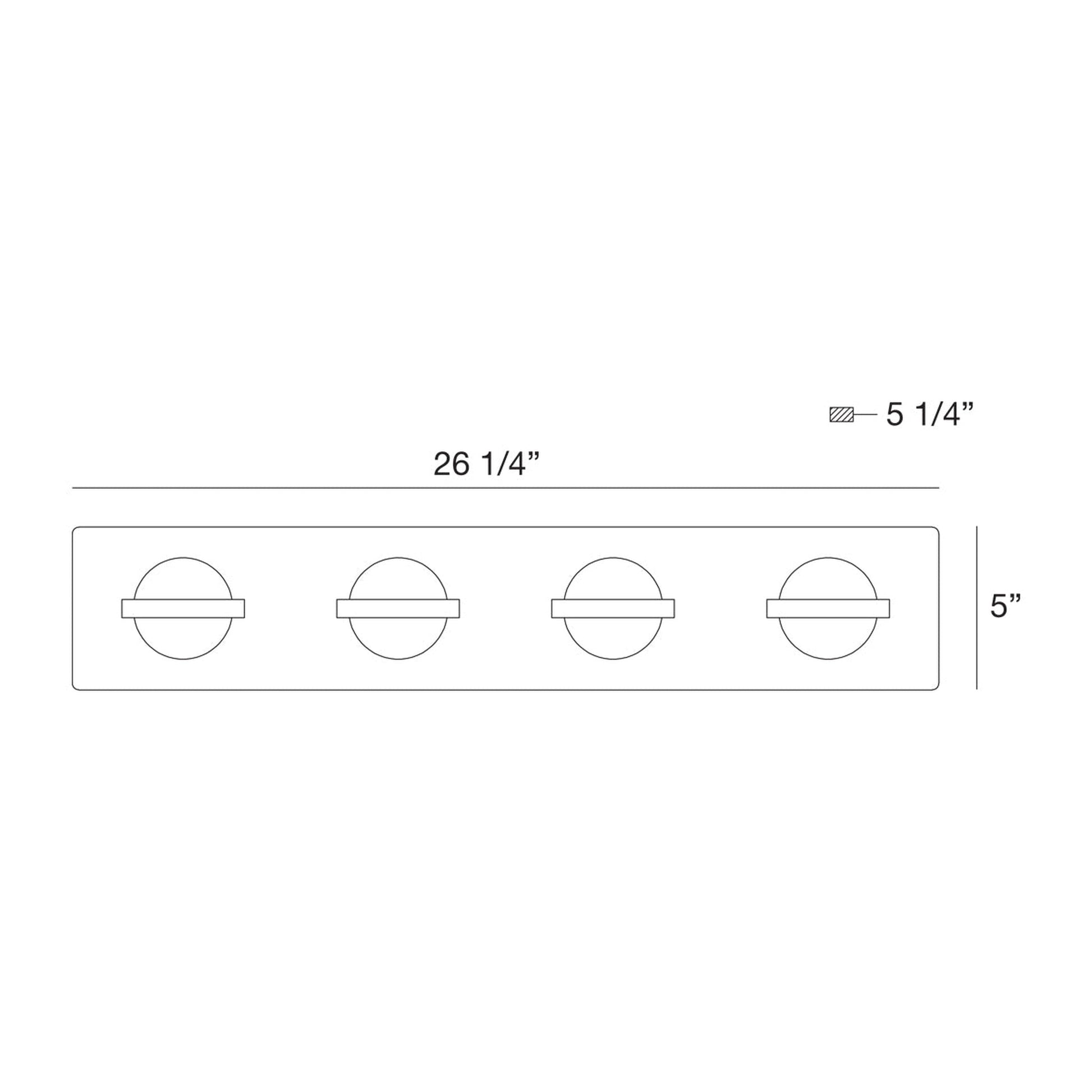 Eurofase Lighting Ryder 26" 4-Light Dimmable Integrated LED Chrome Bath Bar With Clear Glass Orb Shades