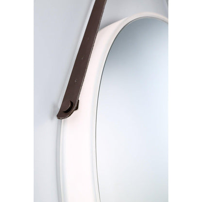 Eurofase Lighting Salerno 24" Edge-Lit Integrated LED Round Mirror With Leather Strap