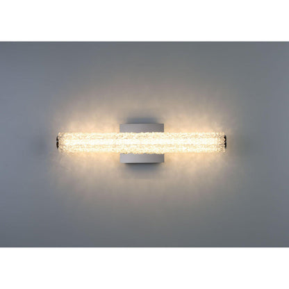 Eurofase Lighting Sassi 24" Medium Dimmable Integrated LED Chrome Wall Sconce With Clear Crystal Shade