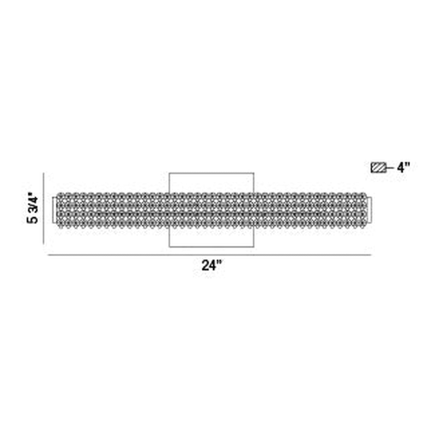 Eurofase Lighting Sassi 24" Medium Dimmable Integrated LED Chrome Wall Sconce With Clear Crystal Shade