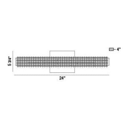 Eurofase Lighting Sassi 24" Medium Dimmable Integrated LED Chrome Wall Sconce With Clear Crystal Shade