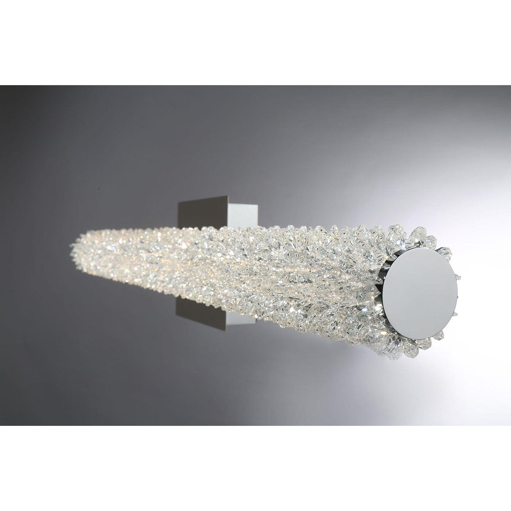 Eurofase Lighting Sassi 36" Large Dimmable Integrated LED Chrome Wall Sconce With Clear Crystal Shade