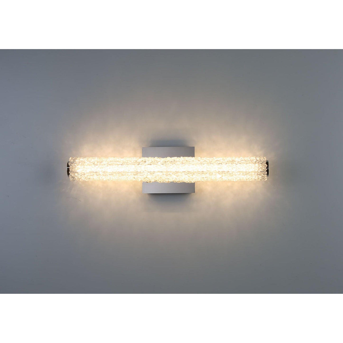 Eurofase Lighting Sassi 36" Large Dimmable Integrated LED Chrome Wall Sconce With Clear Crystal Shade