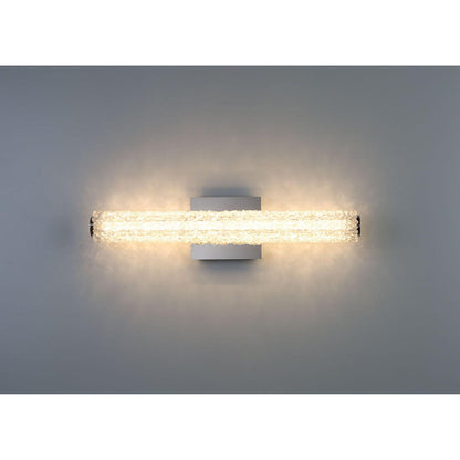 Eurofase Lighting Sassi 36" Large Dimmable Integrated LED Chrome Wall Sconce With Clear Crystal Shade