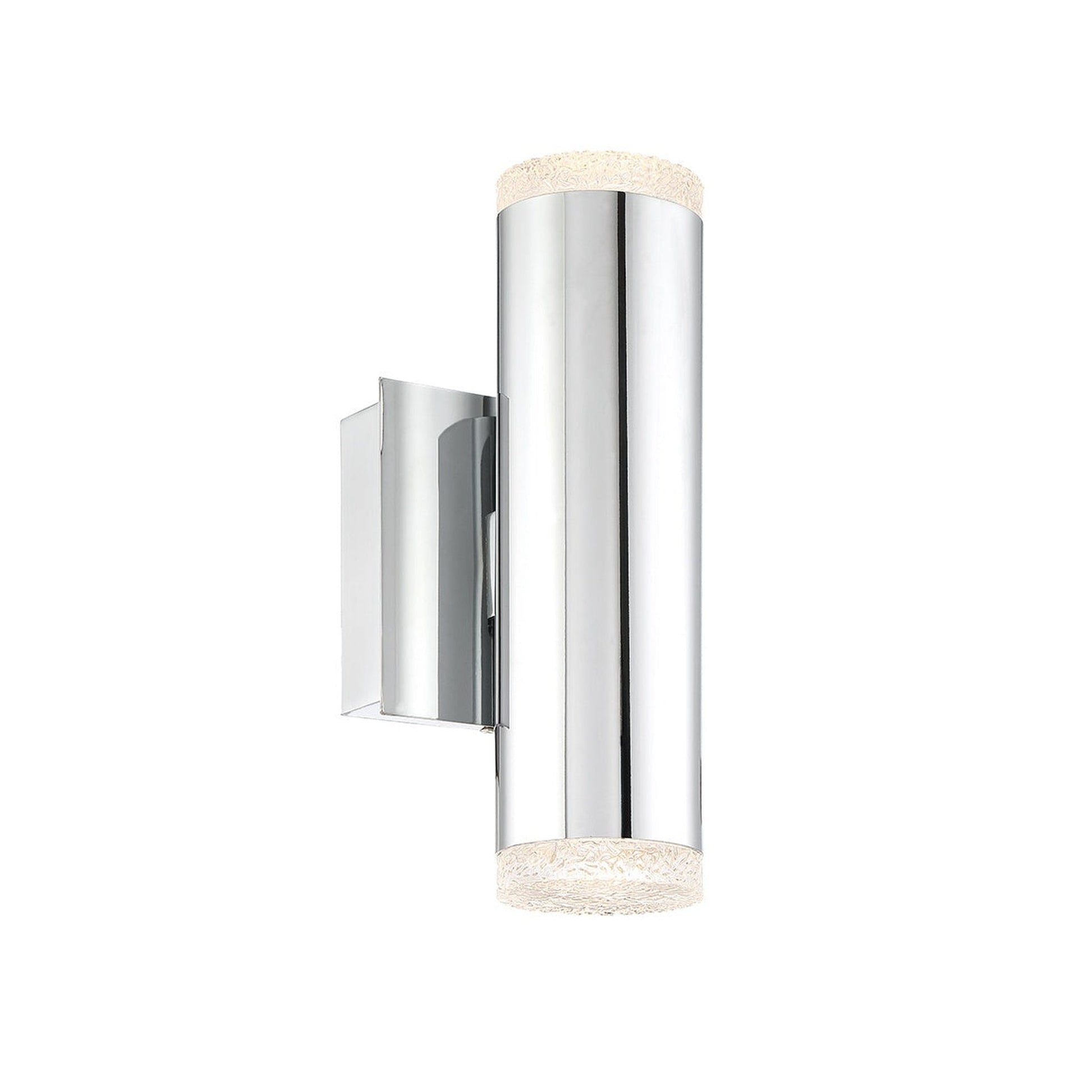 Eurofase Lighting Seaton 5" 2-Light Dimmable Integrated LED Chrome Wall Sconce With Clear Crystal-Like Glass Shades