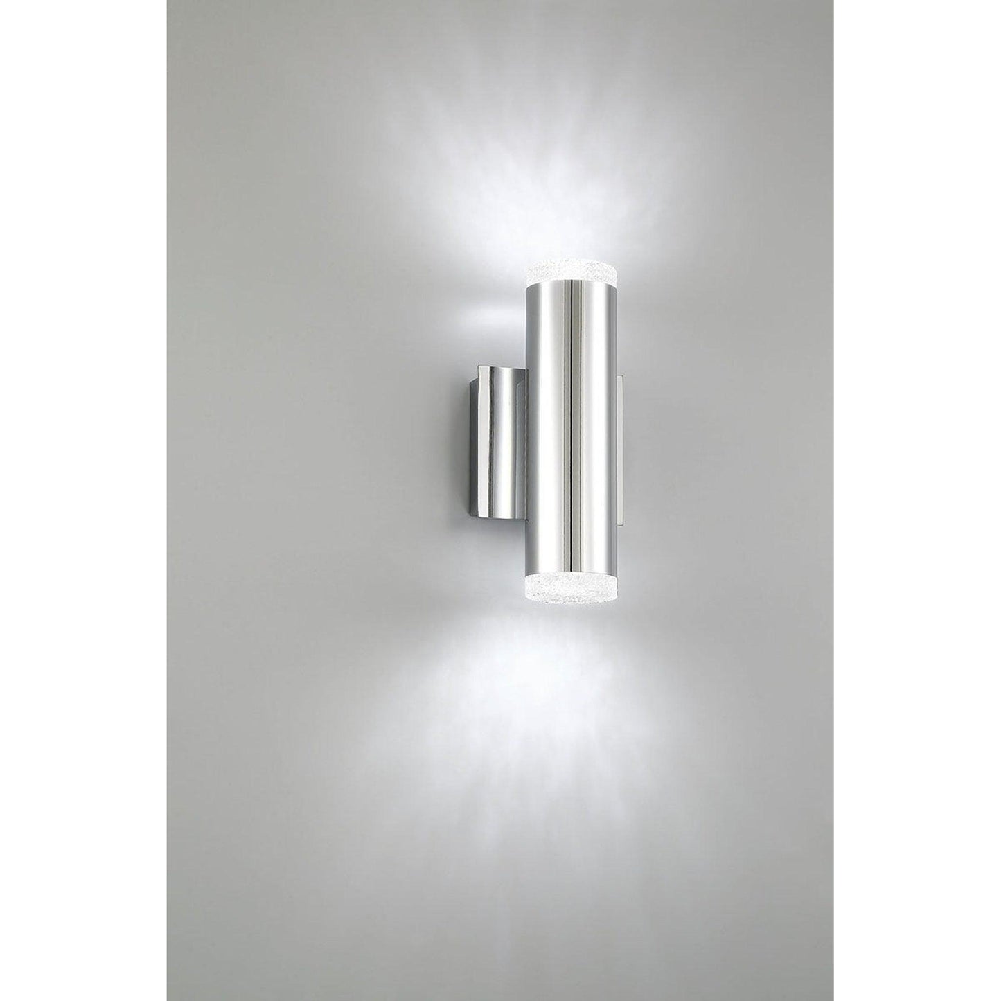 Eurofase Lighting Seaton 5" 2-Light Dimmable Integrated LED Chrome Wall Sconce With Clear Crystal-Like Glass Shades