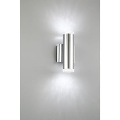 Eurofase Lighting Seaton 5" 2-Light Dimmable Integrated LED Chrome Wall Sconce With Clear Crystal-Like Glass Shades