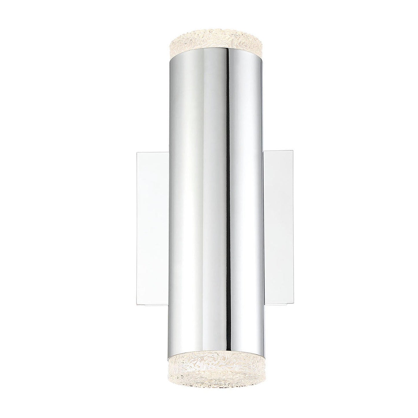 Eurofase Lighting Seaton 5" 2-Light Dimmable Integrated LED Chrome Wall Sconce With Clear Crystal-Like Glass Shades