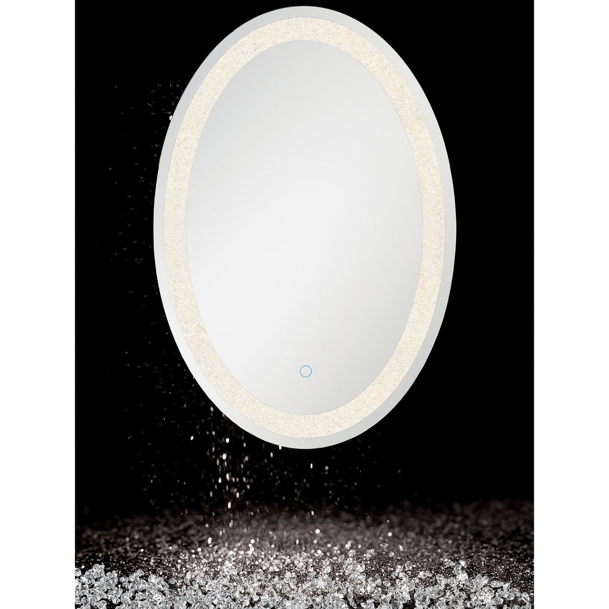 Eurofase Lighting Silvana 22" x 32" Back-Lit Integrated LED Oval Mirror With Crystal Inlay