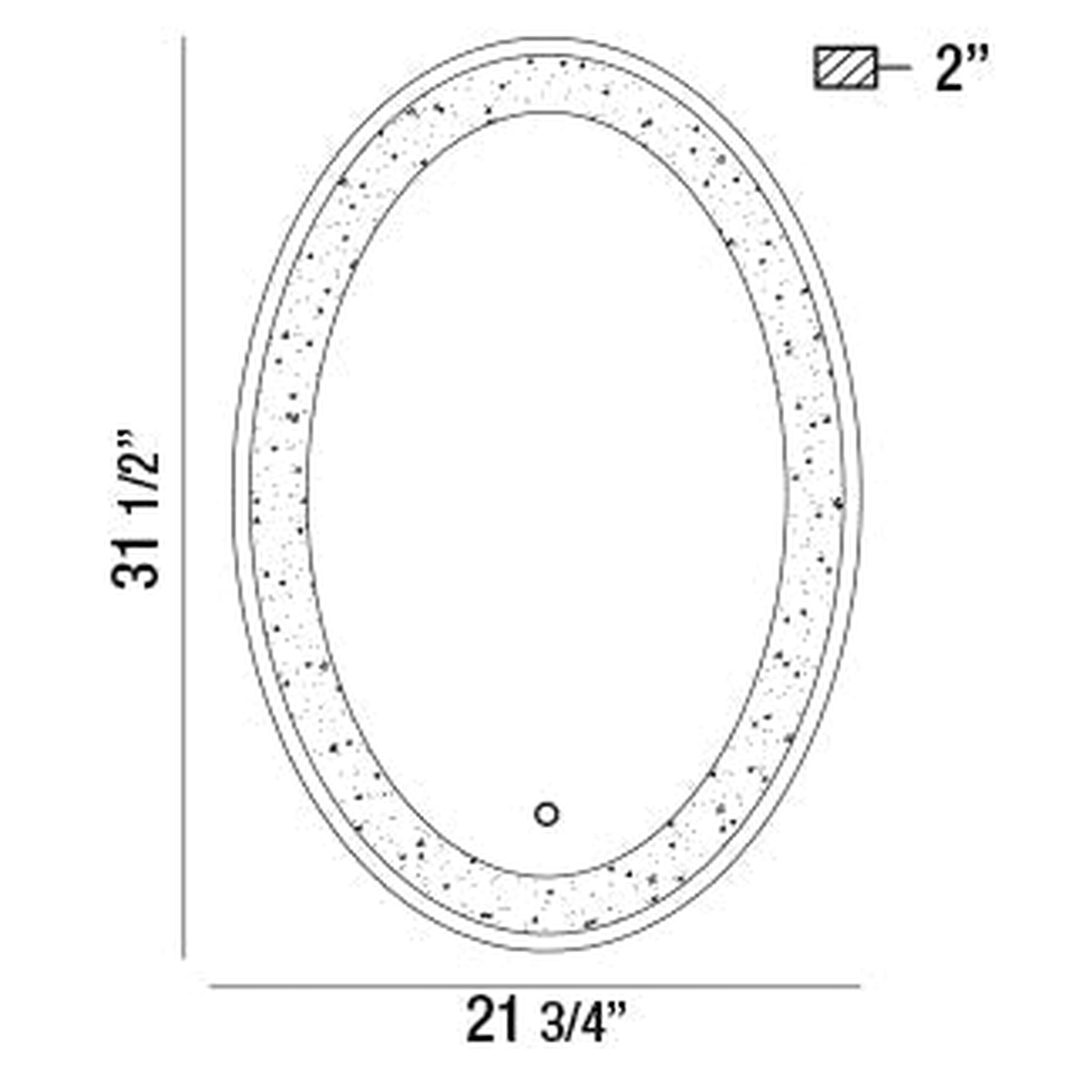 Eurofase Lighting Silvana 22" x 32" Back-Lit Integrated LED Oval Mirror With Crystal Inlay