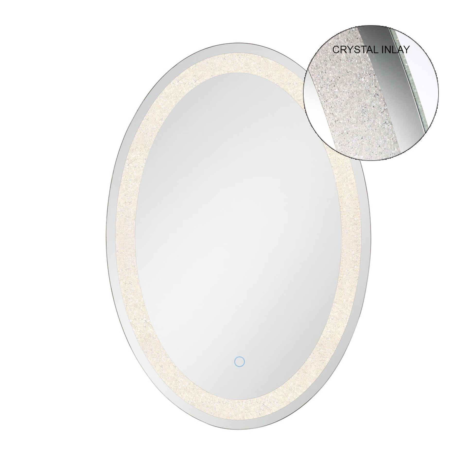 Eurofase Lighting Silvana 22" x 32" Back-Lit Integrated LED Oval Mirror With Crystal Inlay