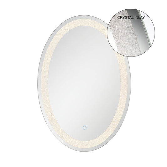 Eurofase Lighting Silvana 22" x 32" Back-Lit Integrated LED Oval Mirror With Crystal Inlay