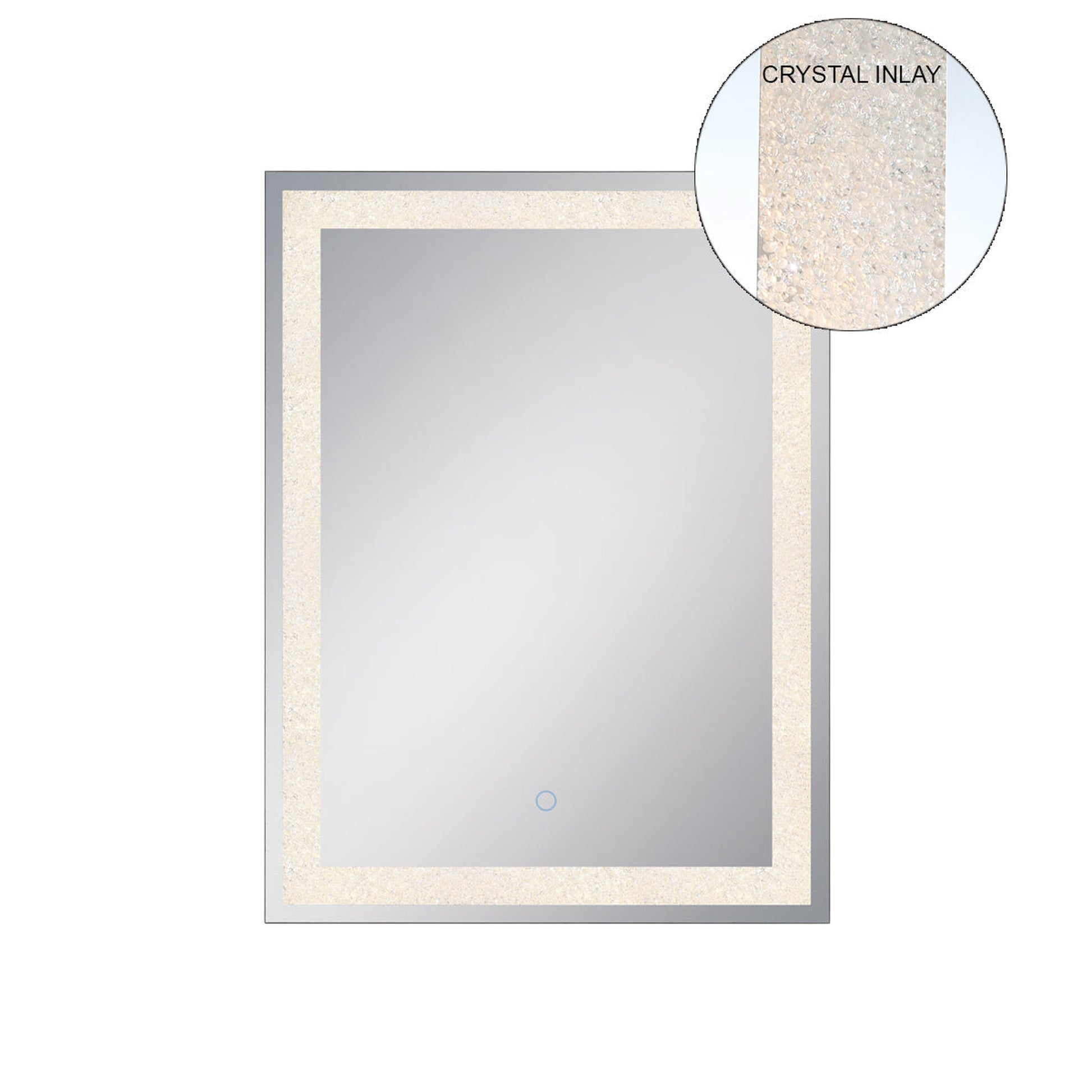 Eurofase Lighting Silvana 24" x 32" Back-Lit Integrated LED Rectangular Mirror With Crystal Inlay